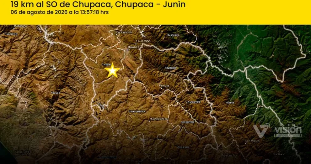 Nuevo sismo de magnitud 5.0 con epicentro a 19 kilómetros al suroeste de Chupaca sacudió Huancayo