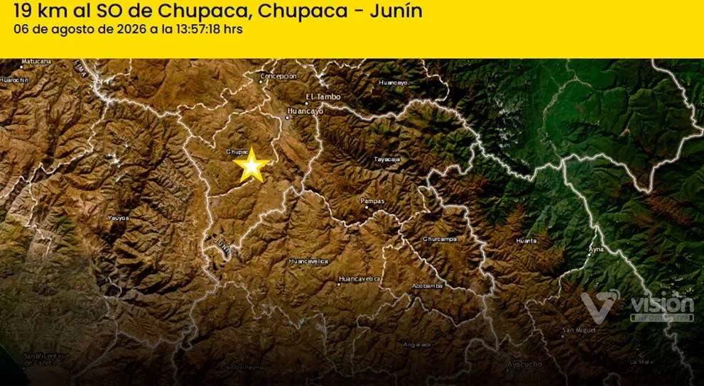 Nuevo sismo de magnitud 5.0 con epicentro a 19 kilómetros al suroeste de Chupaca sacudió Huancayo