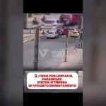 Desde la cabina de un camión, un chofer evitó una tragedia al detener la unidad que se quedó sin frenos tras reventarse una llanta.
